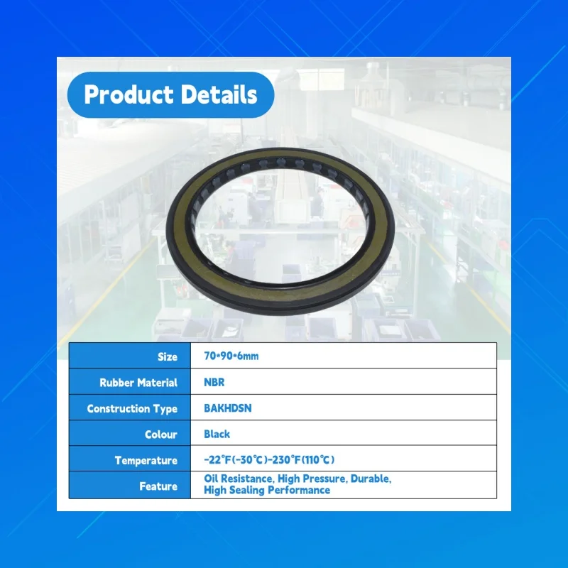 

DMHUI 70x90x6mm High-Quality NBR Oil Seal Bakhdsn Style for Hydraulic Motor - Premium Quality Size Specified Seal