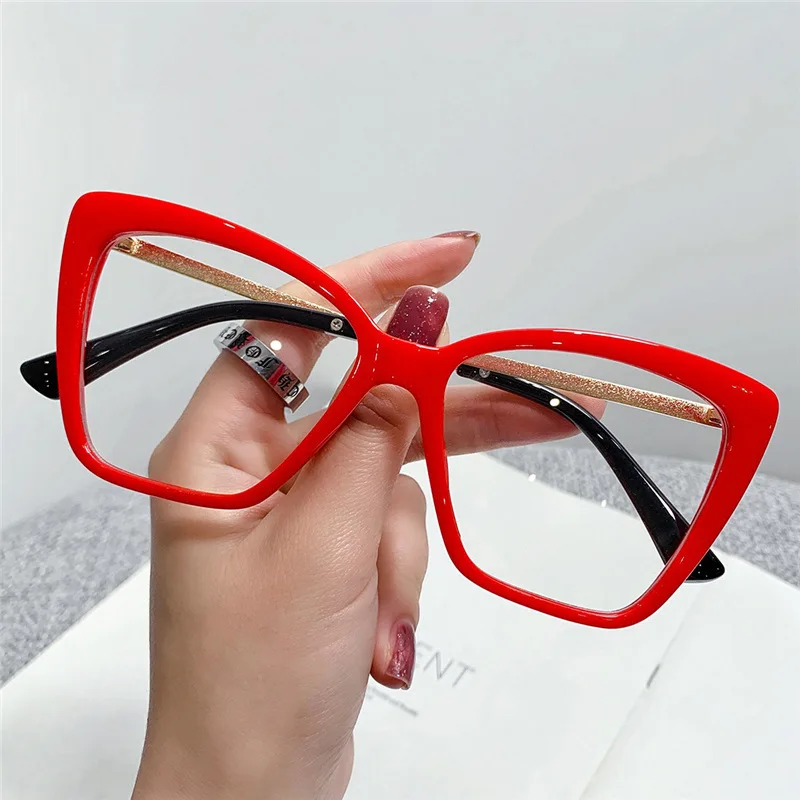 Classic Anti Blue Light Cat Eye Glasses Women Brand Designer Spring Leg Prescription Spectacles Frame Riding Eyeglasses Eyewear