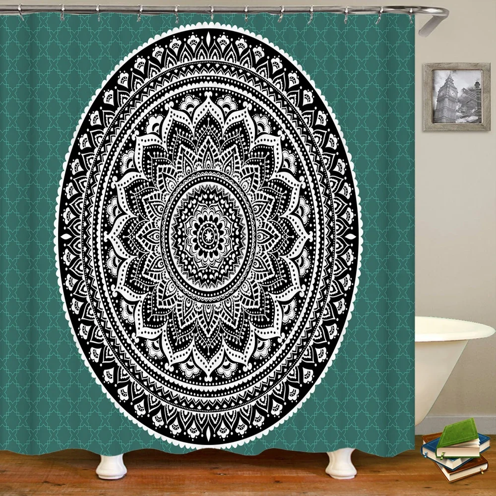 Indian Mandala Shower Curtains Bathroom Curtain Bohemian style Frabic Waterproof Polyester Bath Curtain with Hooks Home Decor