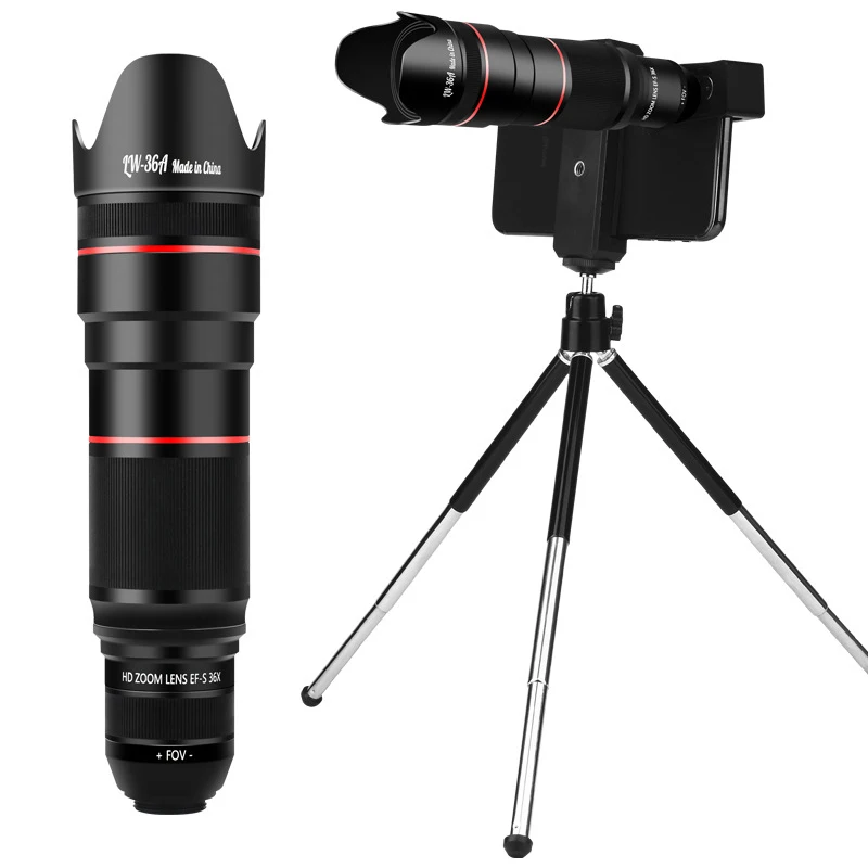 HD 36x Telescope Phone lens professional Tele Zoom Camera Lenses With Tripod for iPhone 15 14 13 12 Pro Max Samsung Smartphones