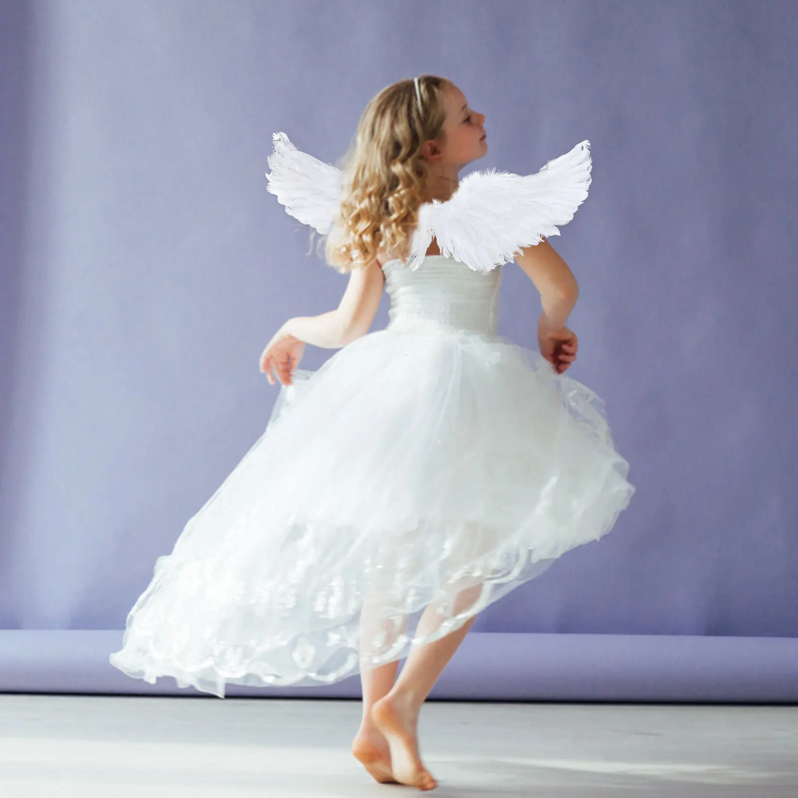 Engelsflügel-Kostüm, Halloween, Cosplay-Requisiten, leichtes Papppflaume, einfach zu kombinierendes Delphinium-Flugzubehör