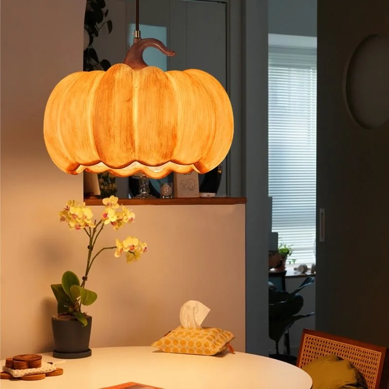 Creative Pumpkin Pendant Light For Dining Room Chandelier Bedroom Living Room Pendant Lamp Kitchen Halloween Theme Hanging Lamp