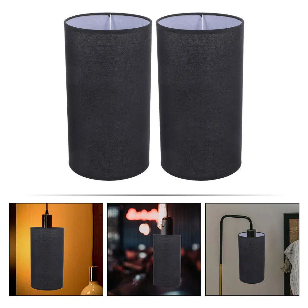 2Pcs Wall Light Shade Small Drum Lampshades Removable Cloth Lamp Covers Indoor Lamp Accessory Vintage Style Replacement Light