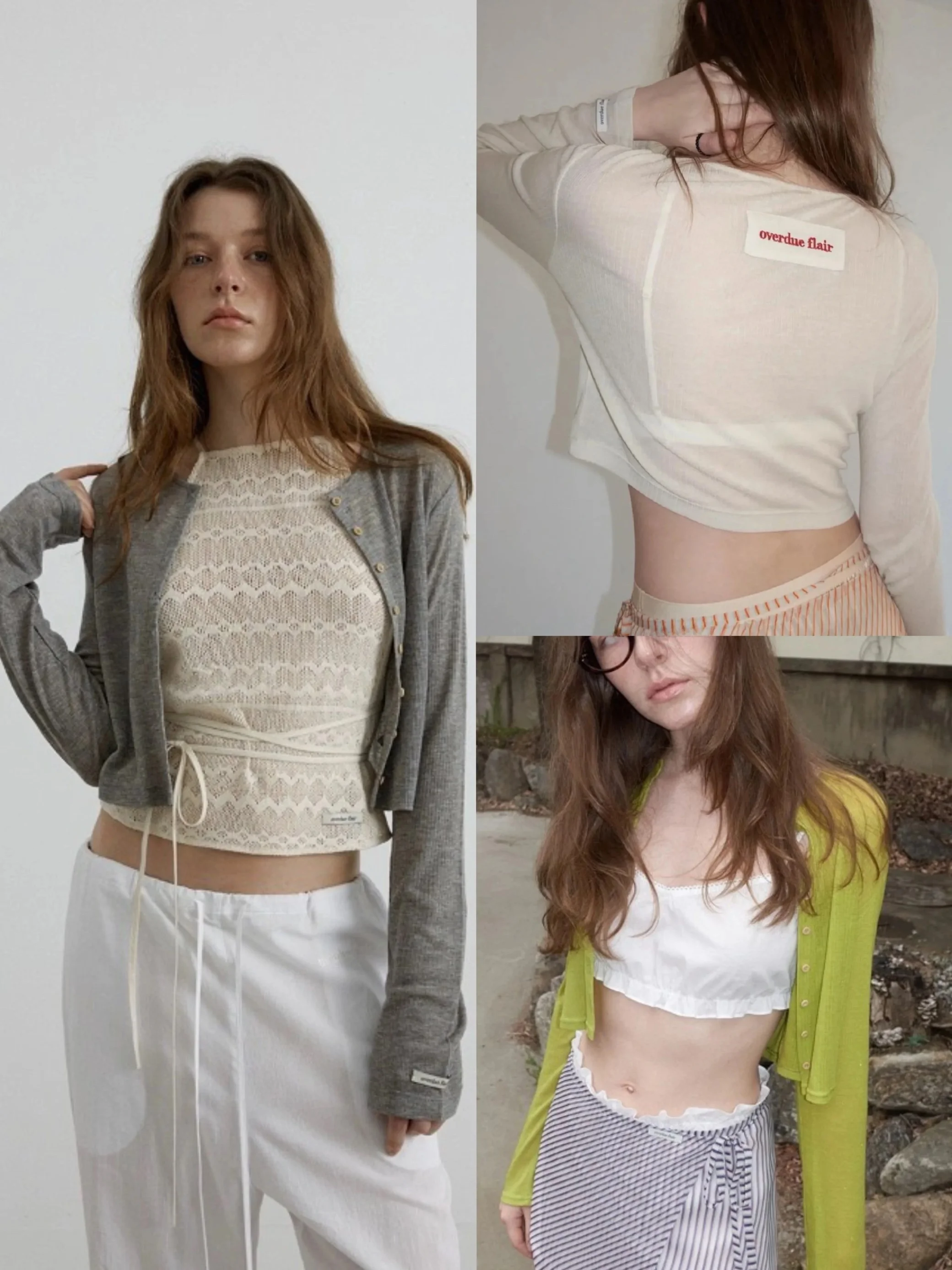 

Miss Candy Korean Style Overdue Flair round Neck Short Thin Knitted Cardigan Women's Long Sleeve Sun Protection Casual Wear