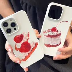 Korean Fashion Cake Phone Case for IPhone 14 11 12 13 Pro Max Creative Cute Cartoon Phone Case for IPhone XR XS MAX 7 8Plus