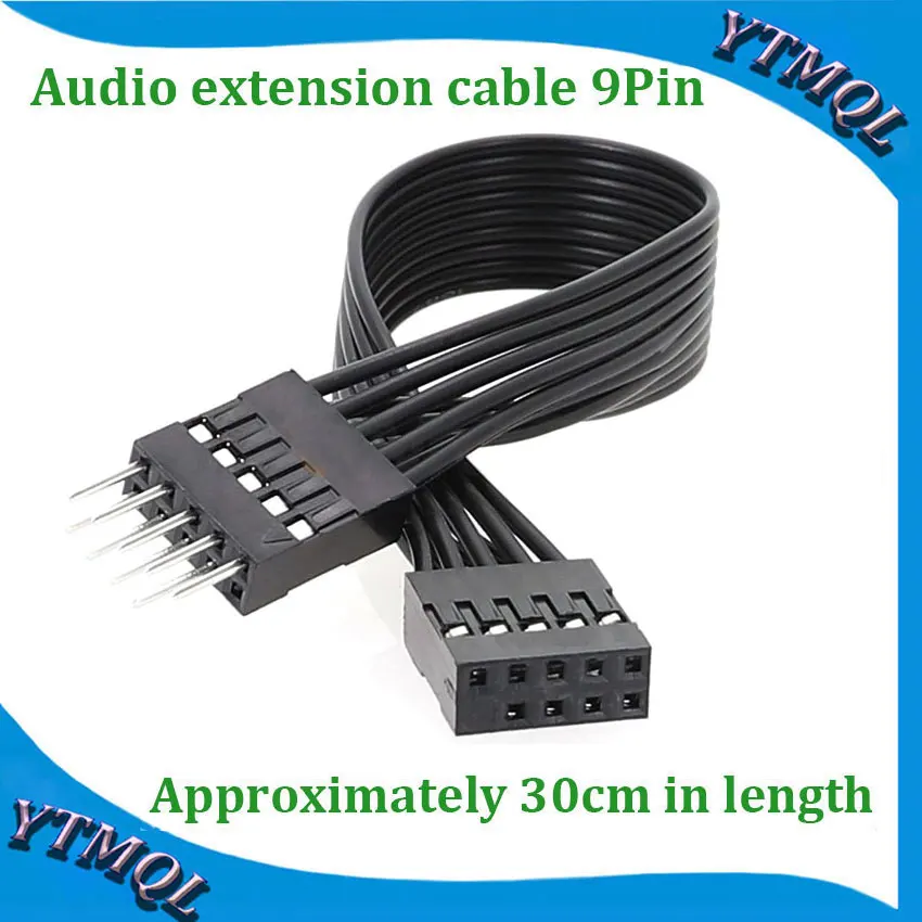 100 шт. Placa base из 9 сосновых, USB 2,0, extention macho a hembra, Cable de Arte Dupont, erkek de Cable 30 см для ПК DIY