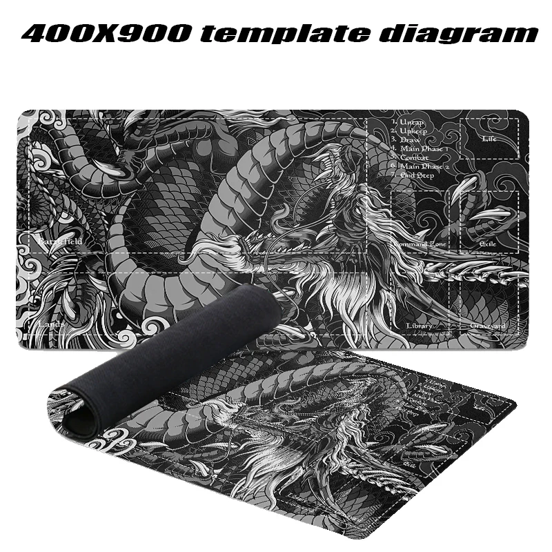 Wave MTG-Gaming-Matte, Drache 350 x 600 x 2 mm, Mauspad MTG MTG DTCG CCG RPG, Sammelkarte, Gaming-Teppich aus weichem Gummi, Kampfspiele – Detail 3