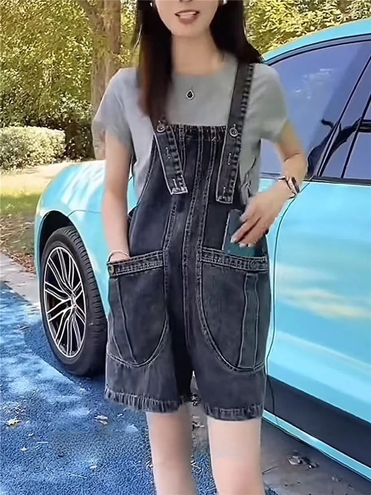 high-waist-loose-denim-overalls-vintage-look-maternity-half-skirt-summer-casual-plus-size-five-quarter-length-jeans-fabric