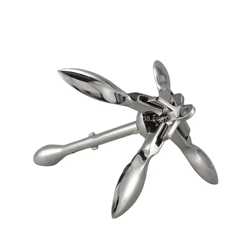 

High Quality Stainless Steel Anchor Mirror Polished 316 Stainless Steel Grapnel Anchor Folding Anchor For Boat