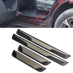 4PCS Plastic Stainless Steel For 2022-2024 Mazda cx-90 Car Accessories Auto Door Sill Pedal Welcome Scuff Plate Cover