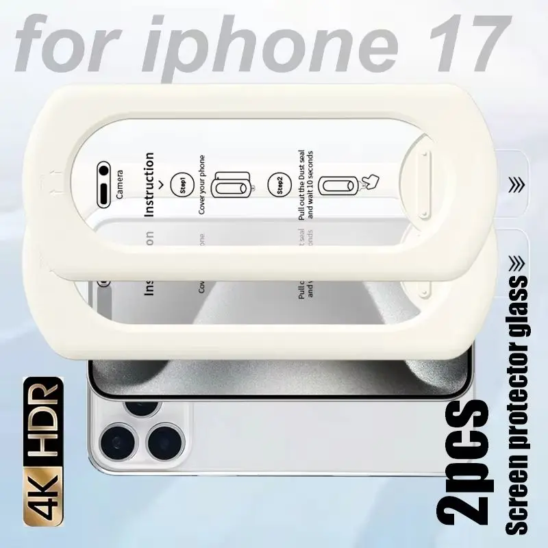 

2pcs Screen Protector for iPhone 17/17 Pro / Air Max Full Coverage HD Clear Anti-Fall Fingerprint Dust Free IP16 Tempered Glass