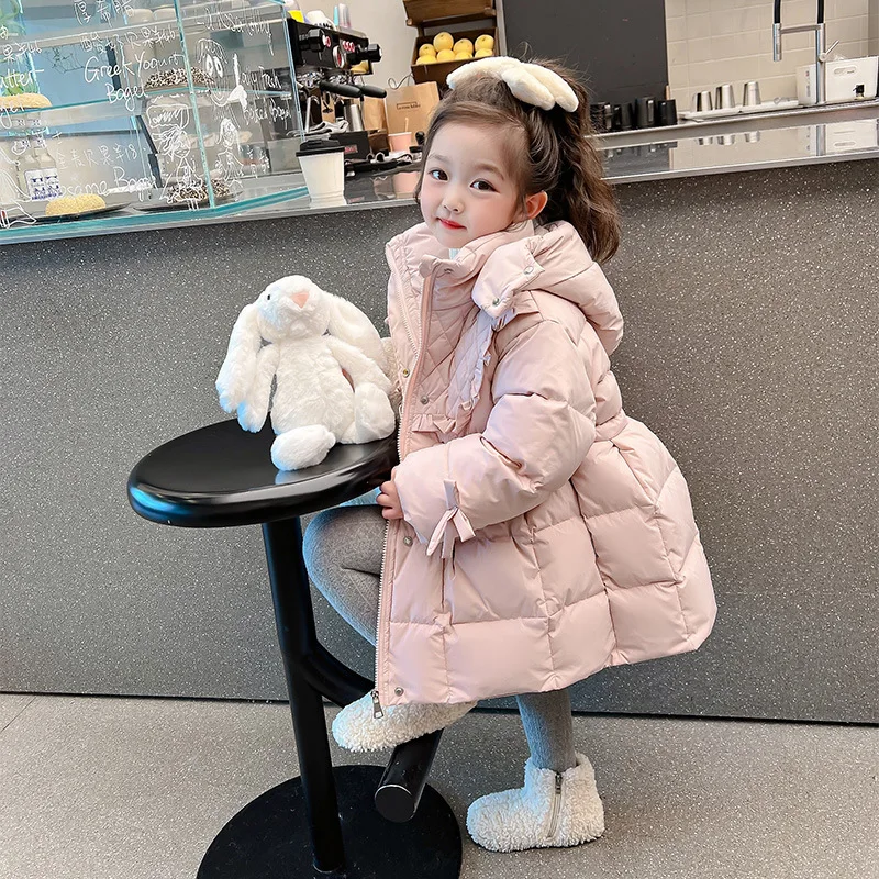

Зимний детский пуховик, новый зарубежный стиль, средняя и длинная стеганая куртка, детское зимнее пальто