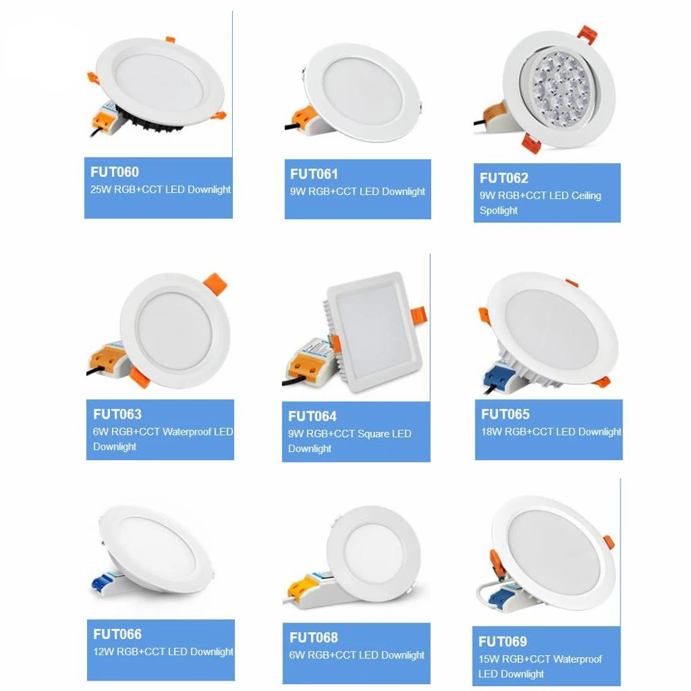 

Milight AC100 - 240V 6W 9W 12W 15W 18W 25W RGB+CCT LED Downlight waterproof Ceiling Spotlight FUT061 062 063 064 065 066 068 069