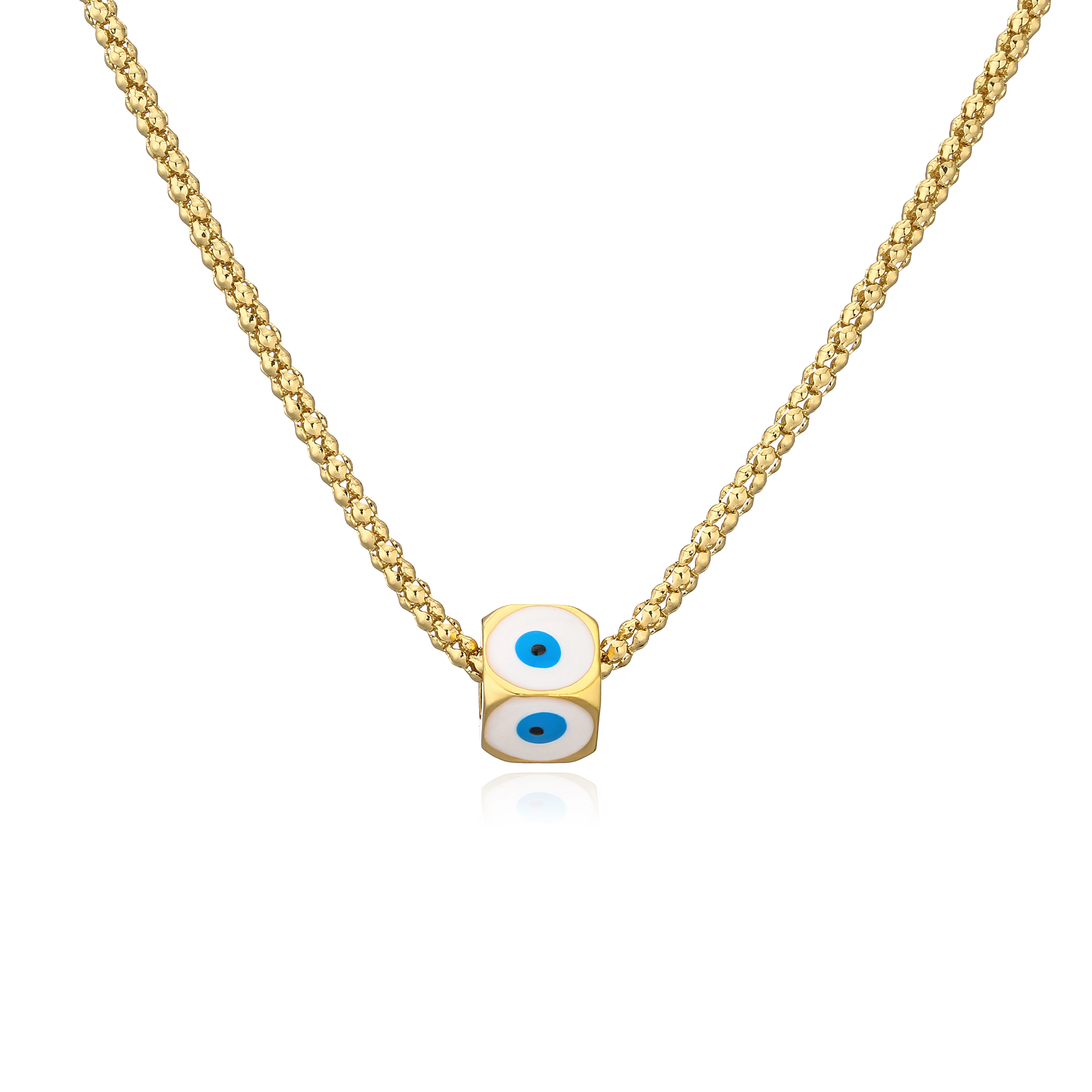 HECHENG,Turkish Blue Evil Eye Necklace,Cooper 18K Plated  Lucky Eye Pendant Necklace for Women Choker Necklaces Jewelry