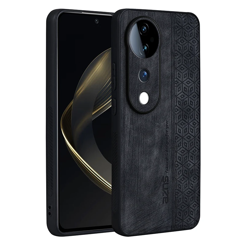 TUP+Luxury Retro 3D Embossed Leather Back Cover For vivo S19 Pro Bumper Coque Fall prevention Phone Case For vivo S19 Pro 6.78