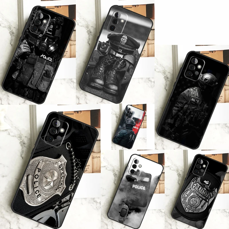 Police Symbol Funda For Samsung Galaxy A52 A32 A12 A14 A34 A54 A51 A71 A53 A33 A13 A15 A25 A35 A55 Case