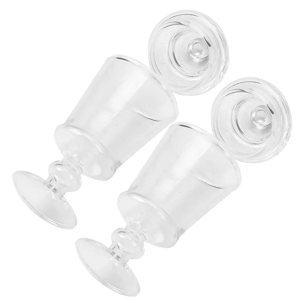 2Pcs Tiny Glass Candy Jars 1:12 Scale Miniature Jar Set with Cover for Dollhouse Kitchen Accessories Realistic Treat Display