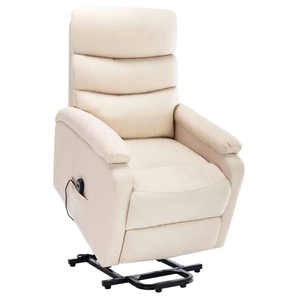 Cream Fabric Power Lift Massage Recliner Chair for Comfort and Relaxation