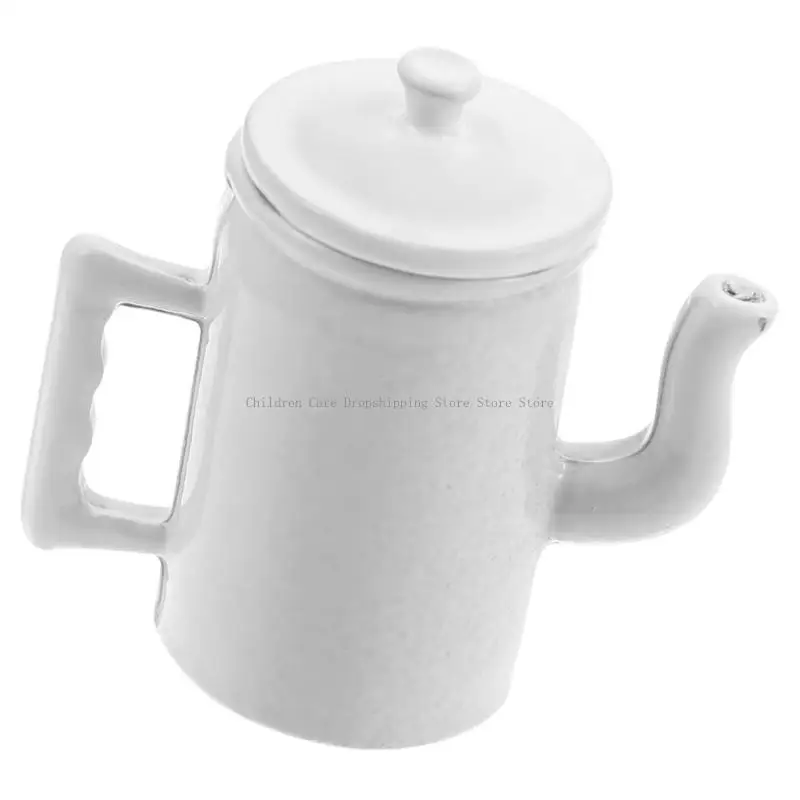 

Classical Design 1/12 Dollhouses Metal Coffee Kettle Hinged Cover Miniature Kitchen Furniture Accessory