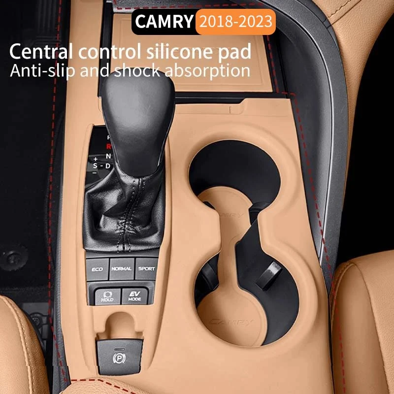 

For Toyota Camry 7th 8th 2018-2023 Car LHD Central Control Silicone Pad Water Cup Waterproof Protector Mat Anti-slip Interior