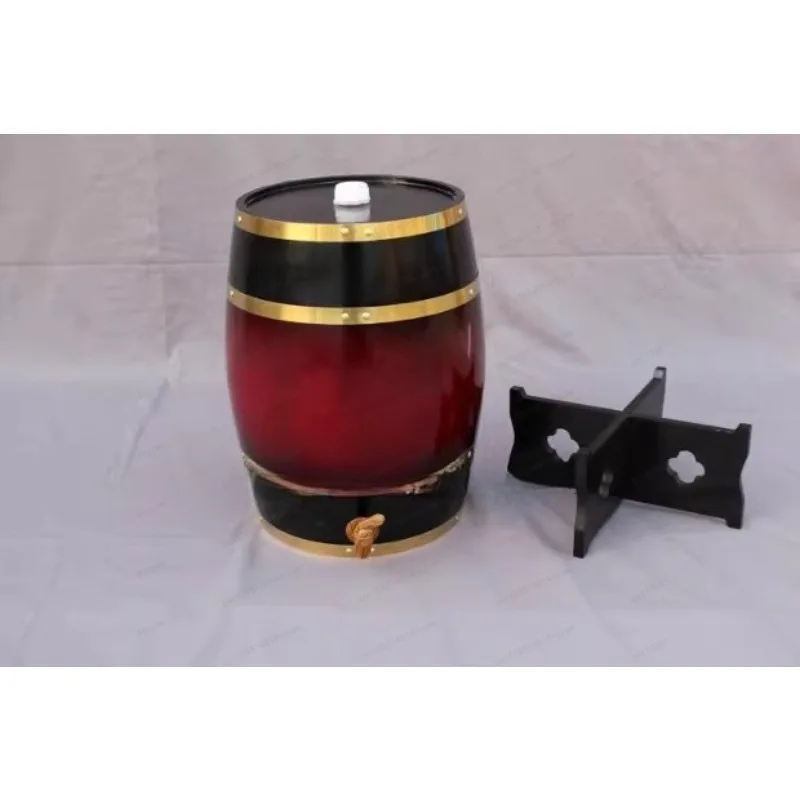 20 Liter Oak Barrel with Inner Liner - Large Wooden Cask for Decoration， Wine/Beer Storage， and Home Brewing， Easy to Clean