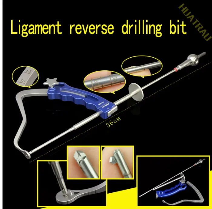 HUATRAU Cruciate Ligament Reverse Drill Bit, Knee Locator, Right Angle Orthopedic Instrument for Sports Medicine Knee Arthroscop