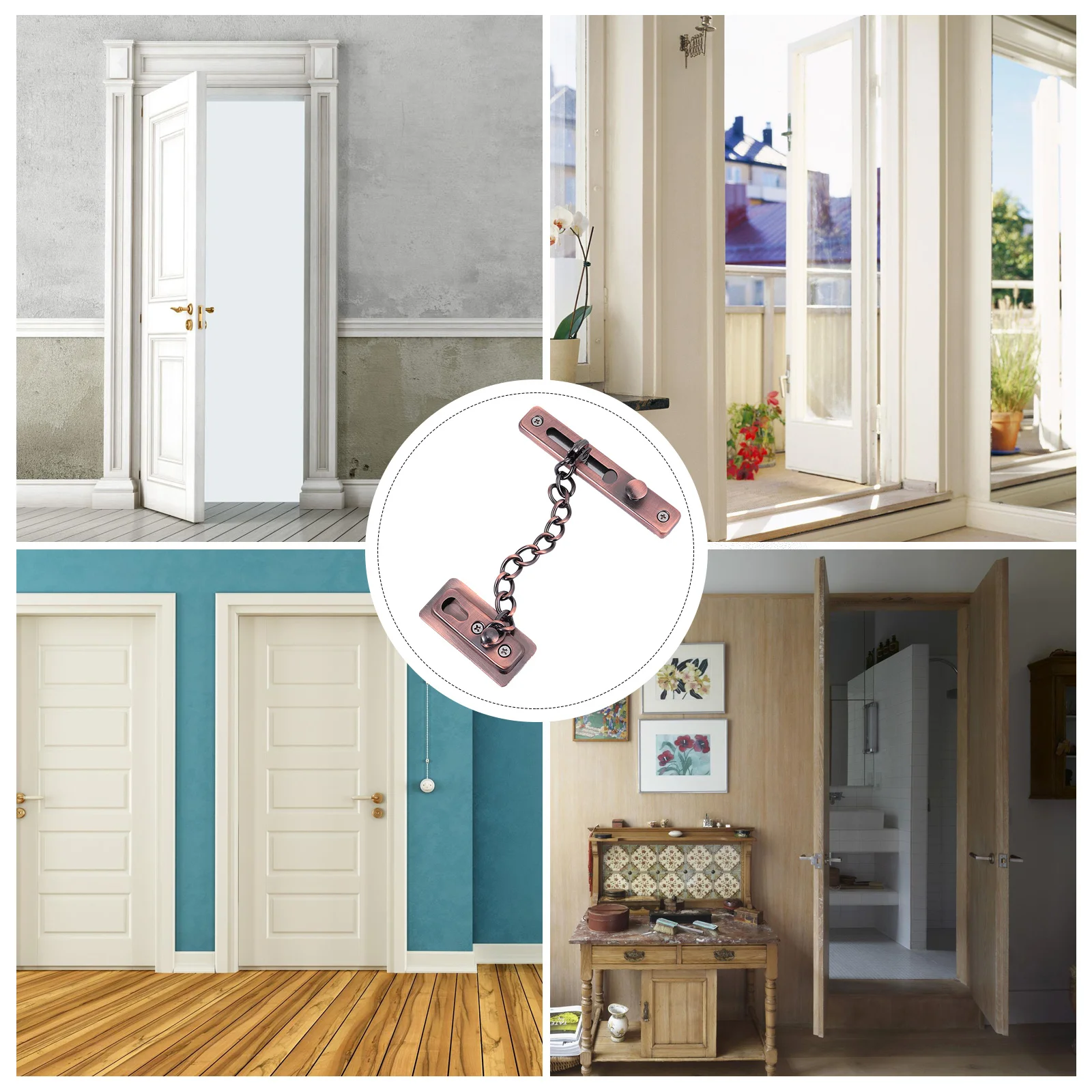 مزلاج قفل أمان من الفولاذ المقاوم للصدأ، واقي باب عالي التحمل، سلسلة مضادة للصدأ ومضادة للسرقة لقفل سلسلة باب السلامة المنزلية #4