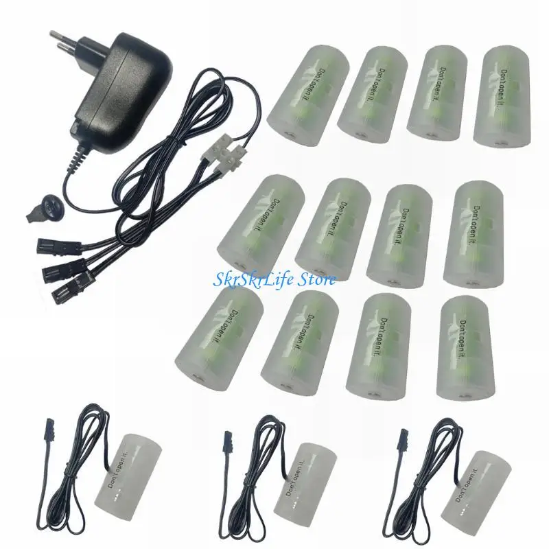 E65E 3 فولت-12 فولت قابل للتعديل 3 في 1 LR20 D مزيل البطارية كابل موائم مصدر تيار سلك استبدال لبطارية 2-8x1.5 فولت LR20 D #3