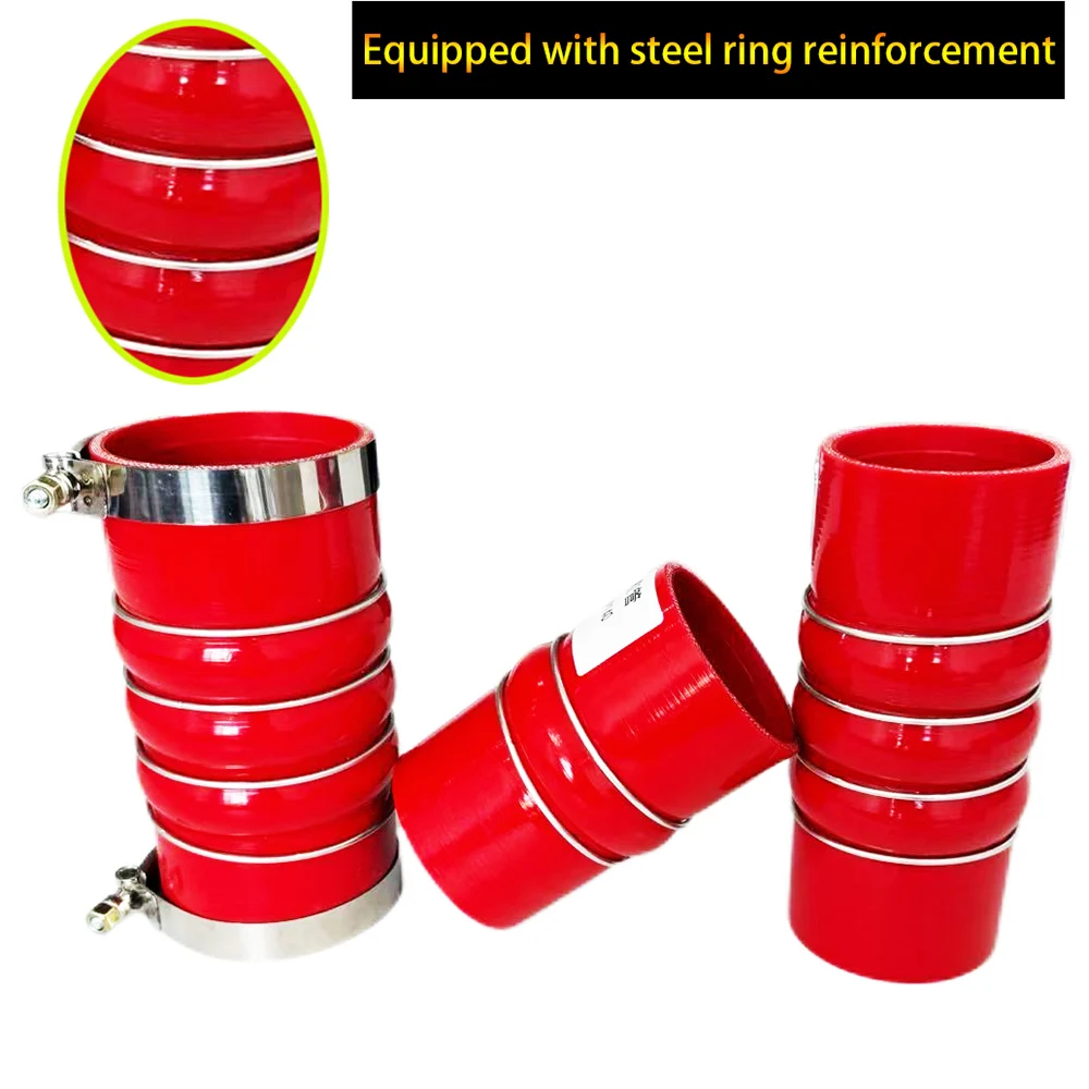 Red universal silicone hose camel hump intercooler reinforced car high temperature  silicone hose ID: 45,~ID110mm L:100~300mm