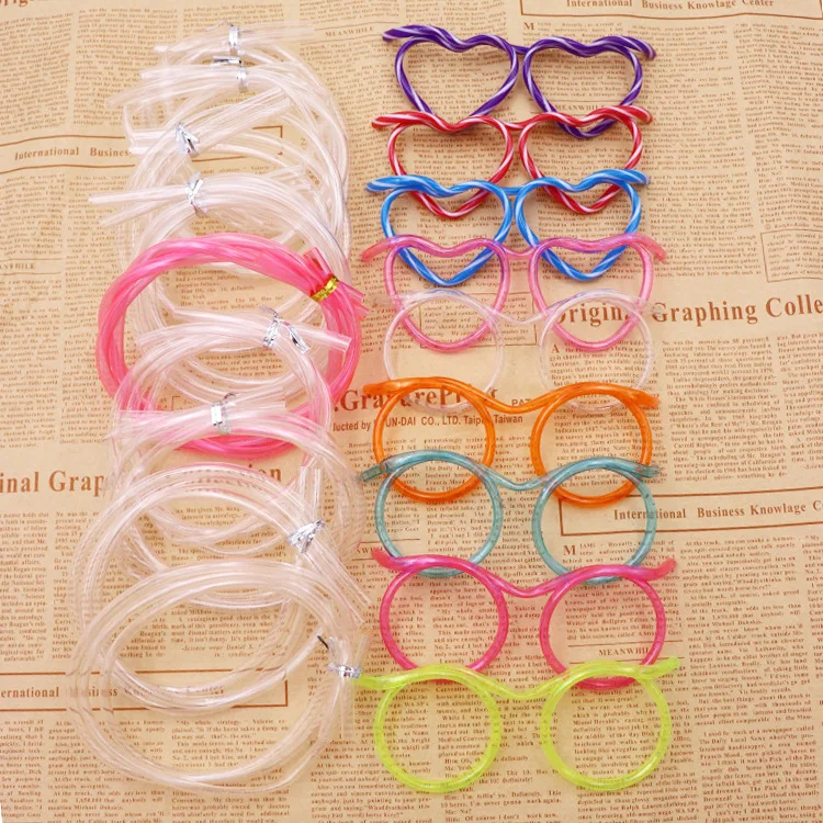 1PCS Novelty Gags Practical Jokes Fun Soft Plastic Straw Funny Glasses Drinking Toys Party Joke Kids Baby Birthday Party Toys