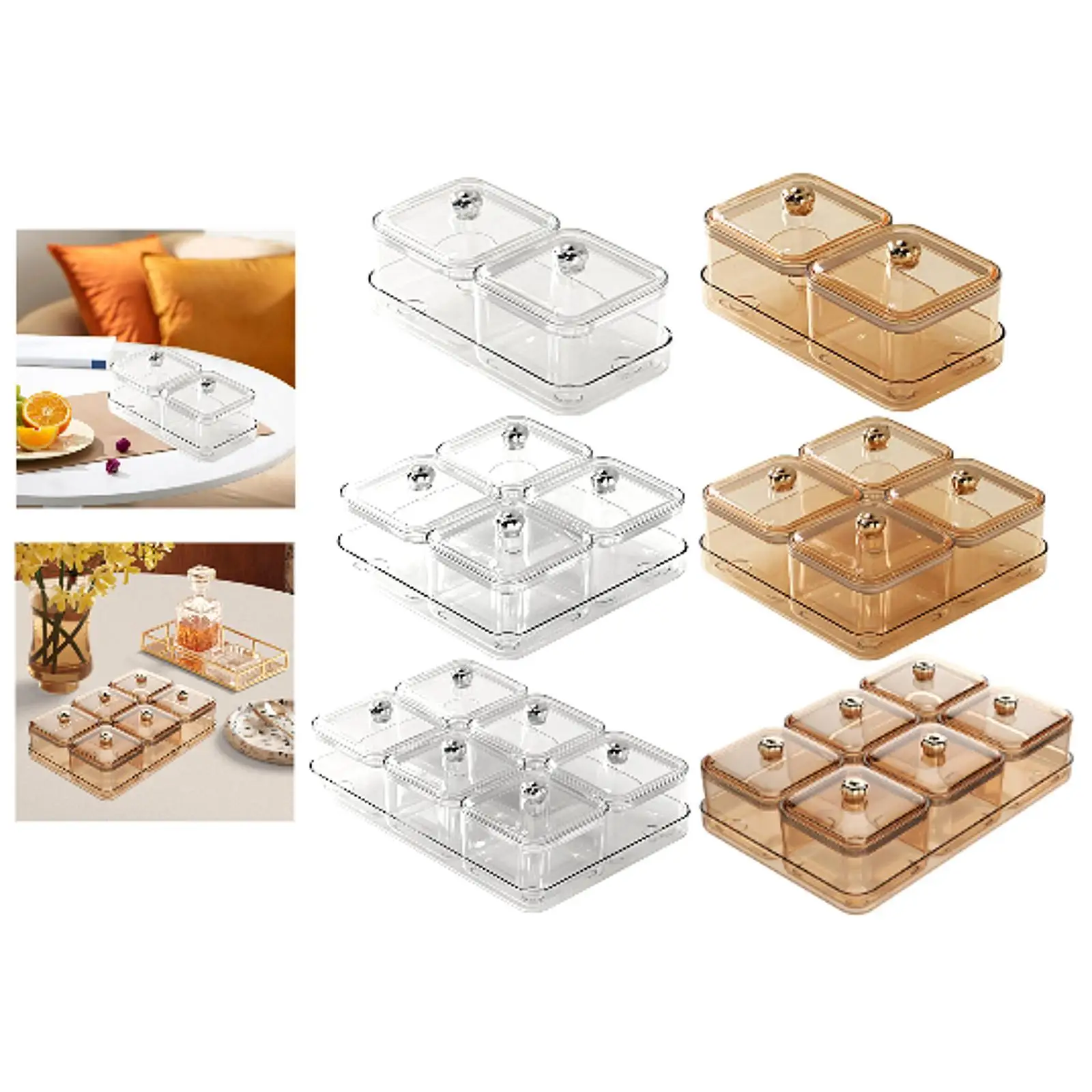 

Dried Fruit Snack Serving Plate Dried Fruit Tray Appetizer Plate Candy Nuts Dish with Lid for Party Living Room Cookies Fruit
