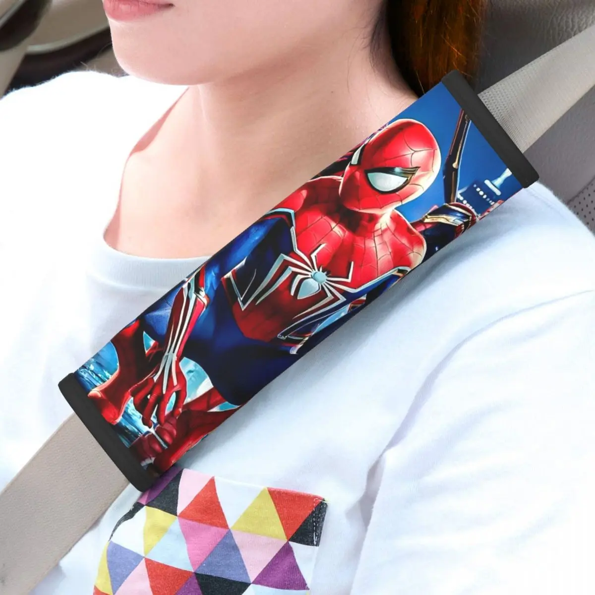 

2-Pack Spider Man Super Hero Comic Car Seat Belt Pads Cover for Car Interior Accessories Seatbelt Shoulder Strap Covers