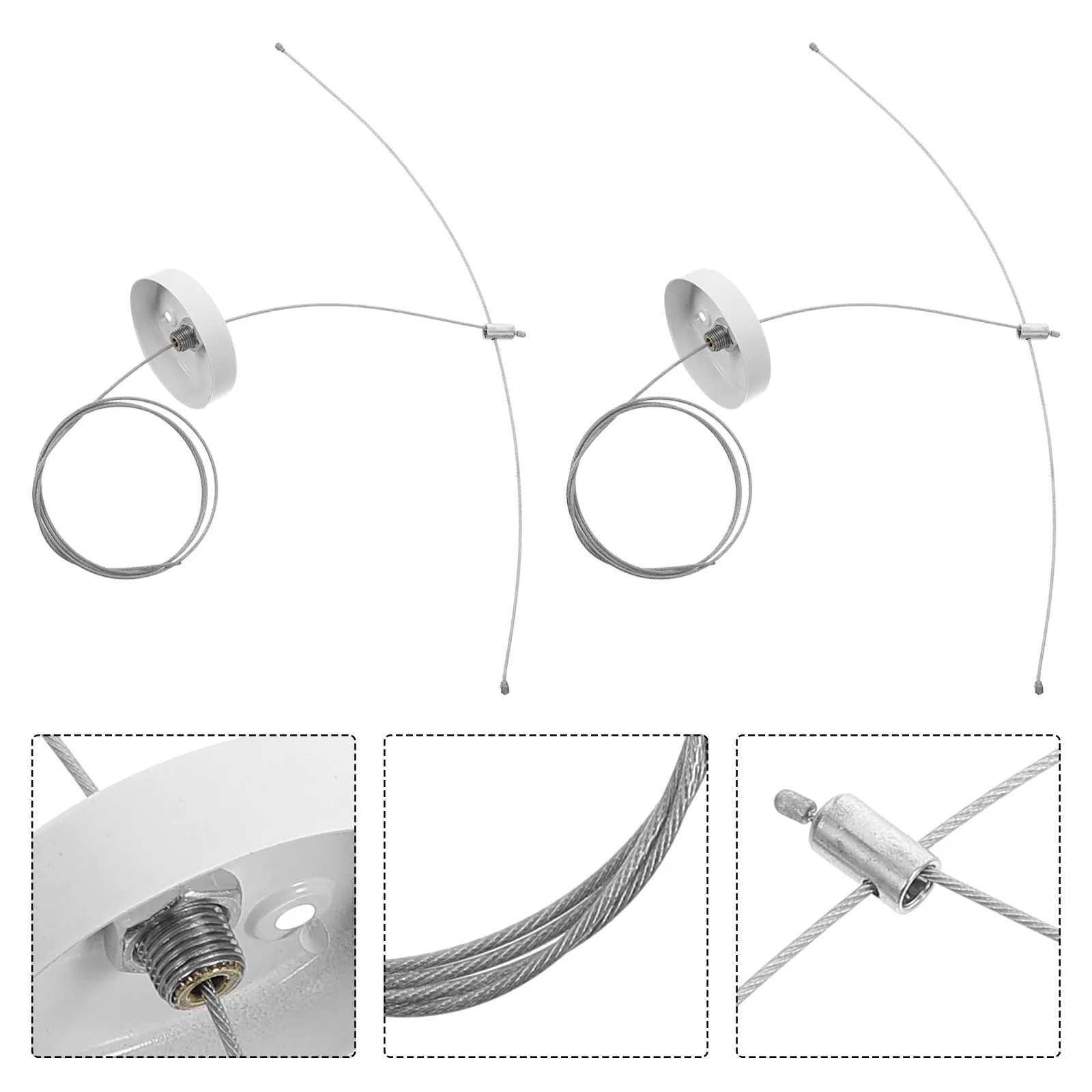 2Pcs Ceiling Suspension Light Rope Cord Kit Adjustable Hanging Pendant Lamp Holder Fixture for Office Conference Room Lighting