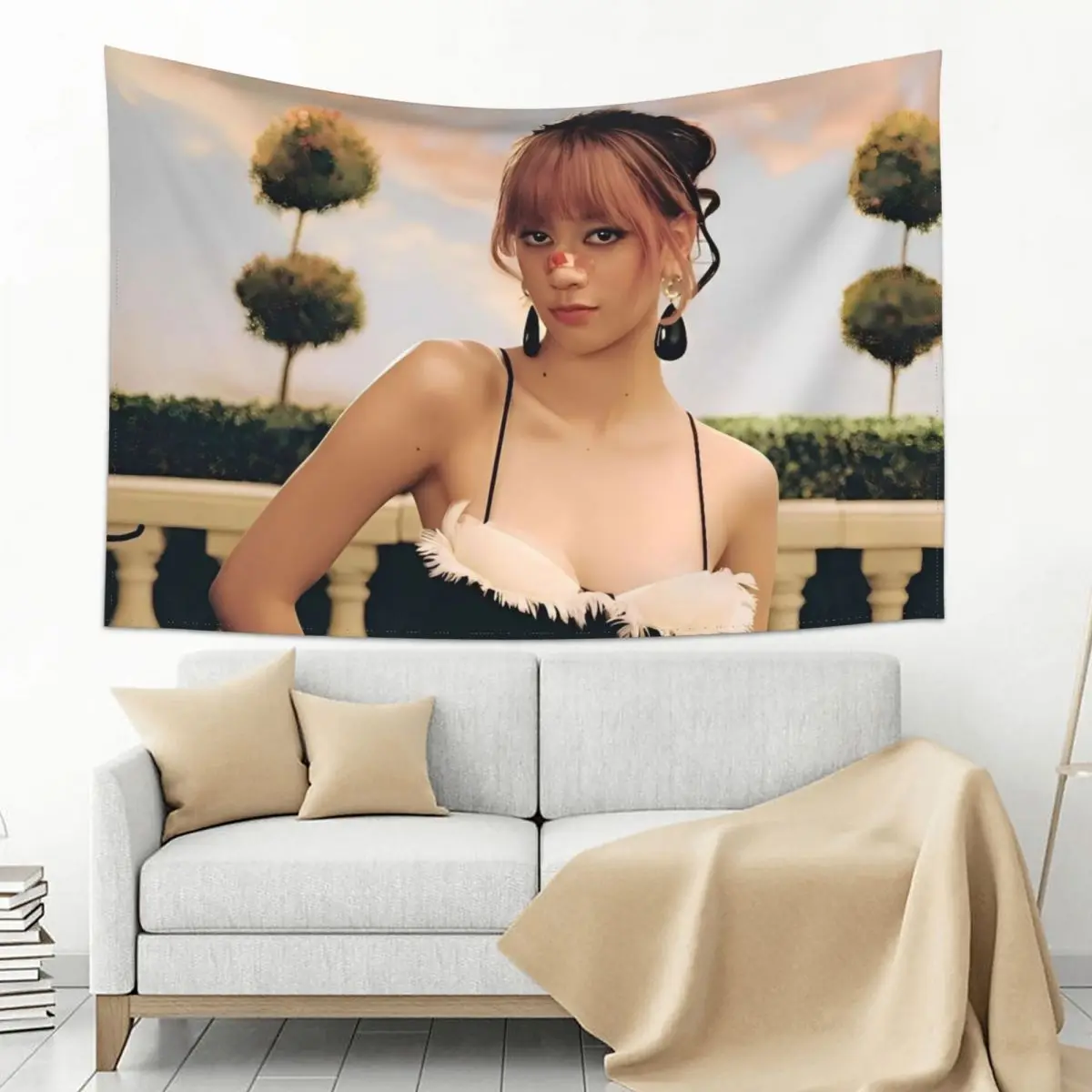 KATSEYE Member Manon, Lara, Sophia, Megan, Yoonchae, Tapestry Modern Wall Tapestries Hanging Bedroom Decor Blanket