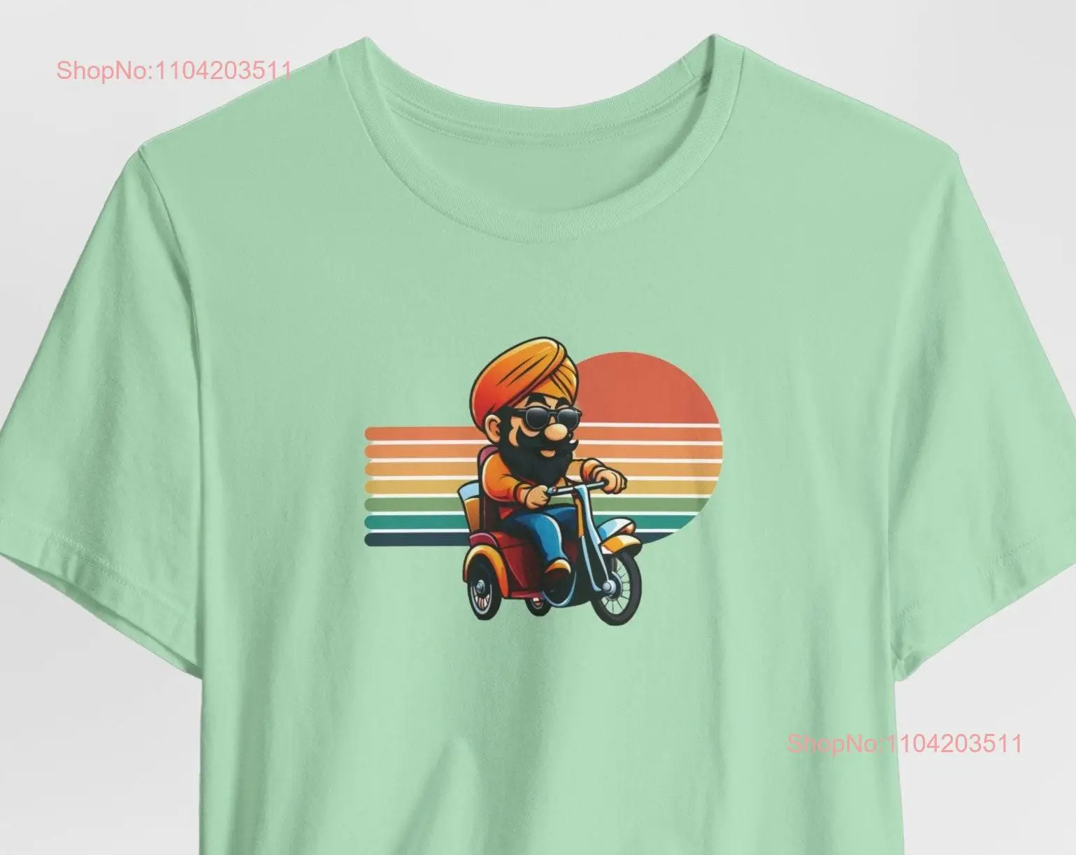 Punjabi Indian T Shirt Rickshaw Desi Novelty Clothes South Asian Attire long or short sleeves