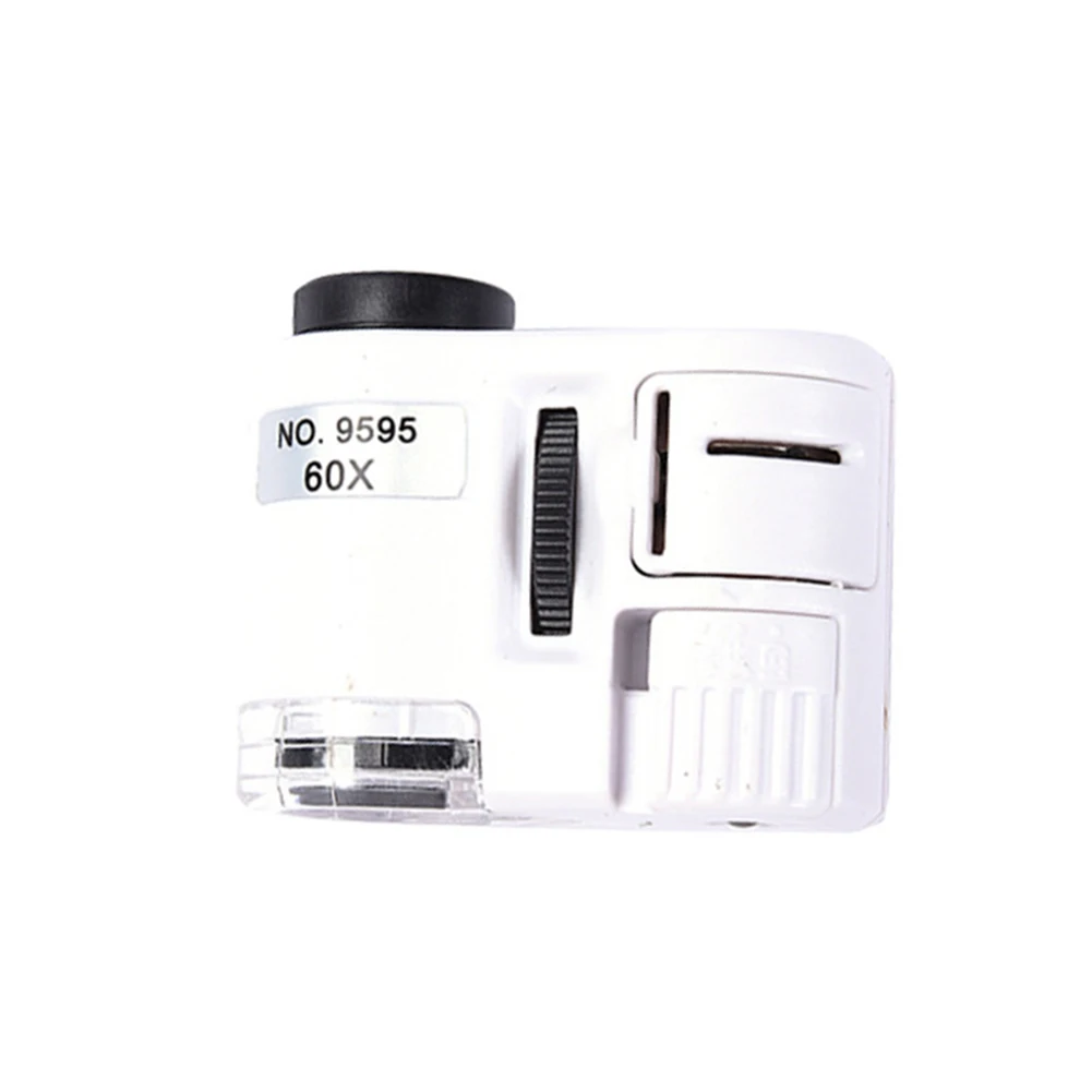 60x Portable Microscope Handheld Magnifier With UV LED Light Pocket Microscope Magnifier 45*20*30mm Test Meters Detectors