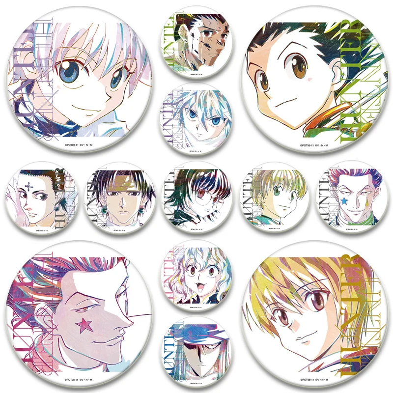 Anime Hunter X Hunter Brooches Zoldyck Killua Kurapika Freecss Gon Cartoon Badge Snap-in Pins for Backpack Accessories Gifts