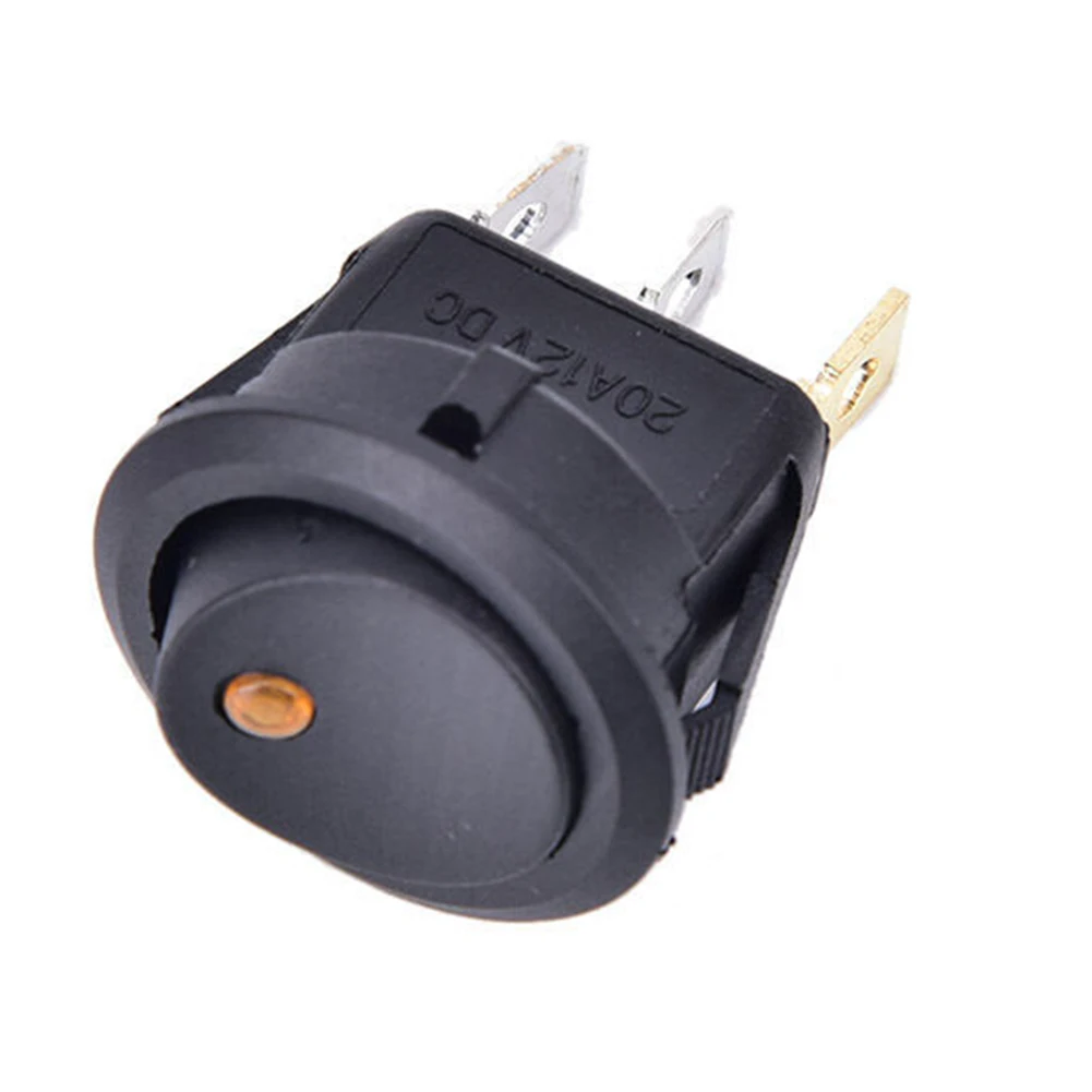 4Pcs Lighted Rocker Switch Waterproof DC 12V 20A Round Rocker Toggle Switch 3 Pins Toggle Buttons for Car Automotive Boat Truck