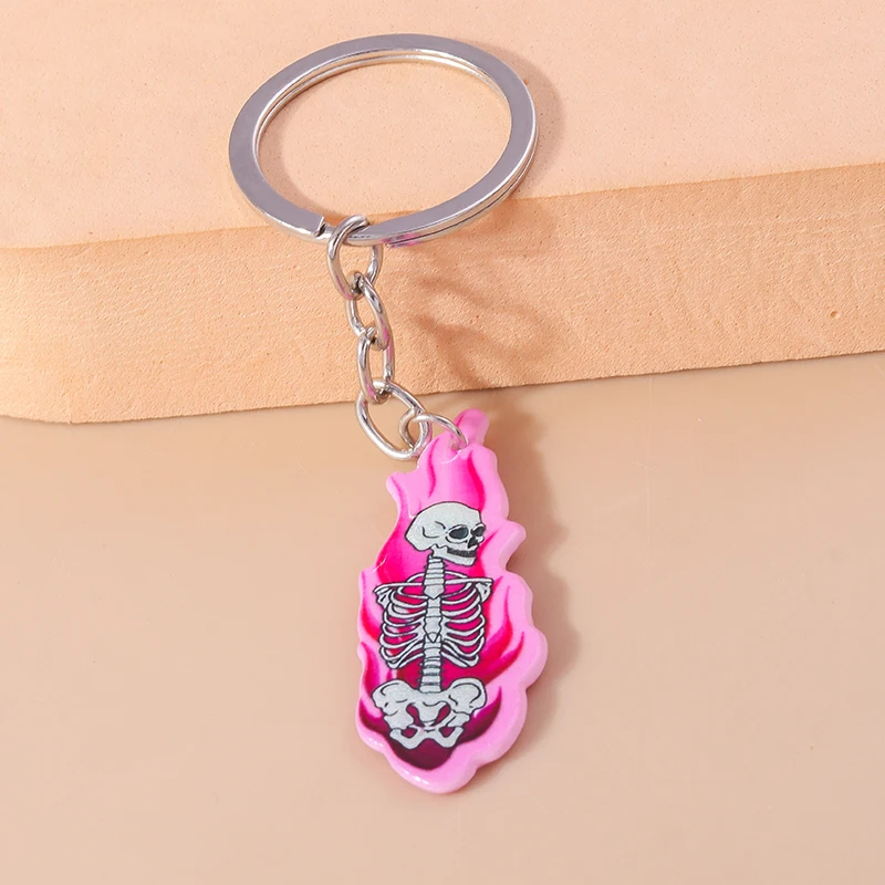 Cute Resin Halloween Ghost Keychain Pumpkin Skeleton Keyring Pendants for Men Women Key Holder Handbag Charms DIY Jewelry Gifts