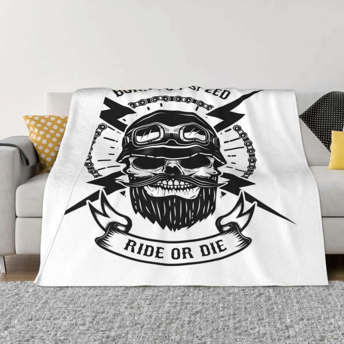 Ride Or Die Motorcycle 2115 Plush Throw Blanket Blankets & Throws Throw Blanket