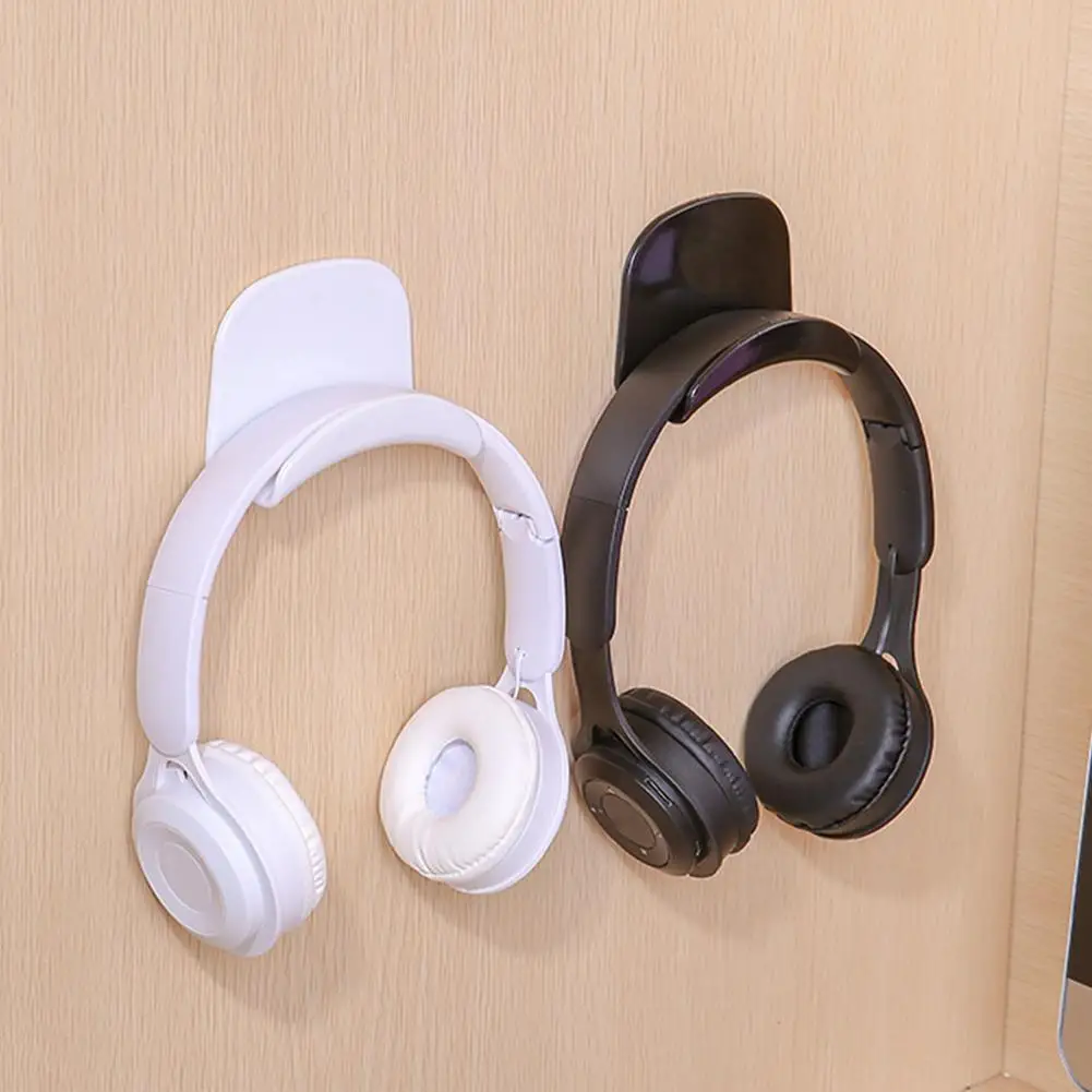 New Punch-free Head-mounted Headphone Bracket Storage Hook Dormitory Wall-mounted Computer Headset Holder Earphone Display Stand