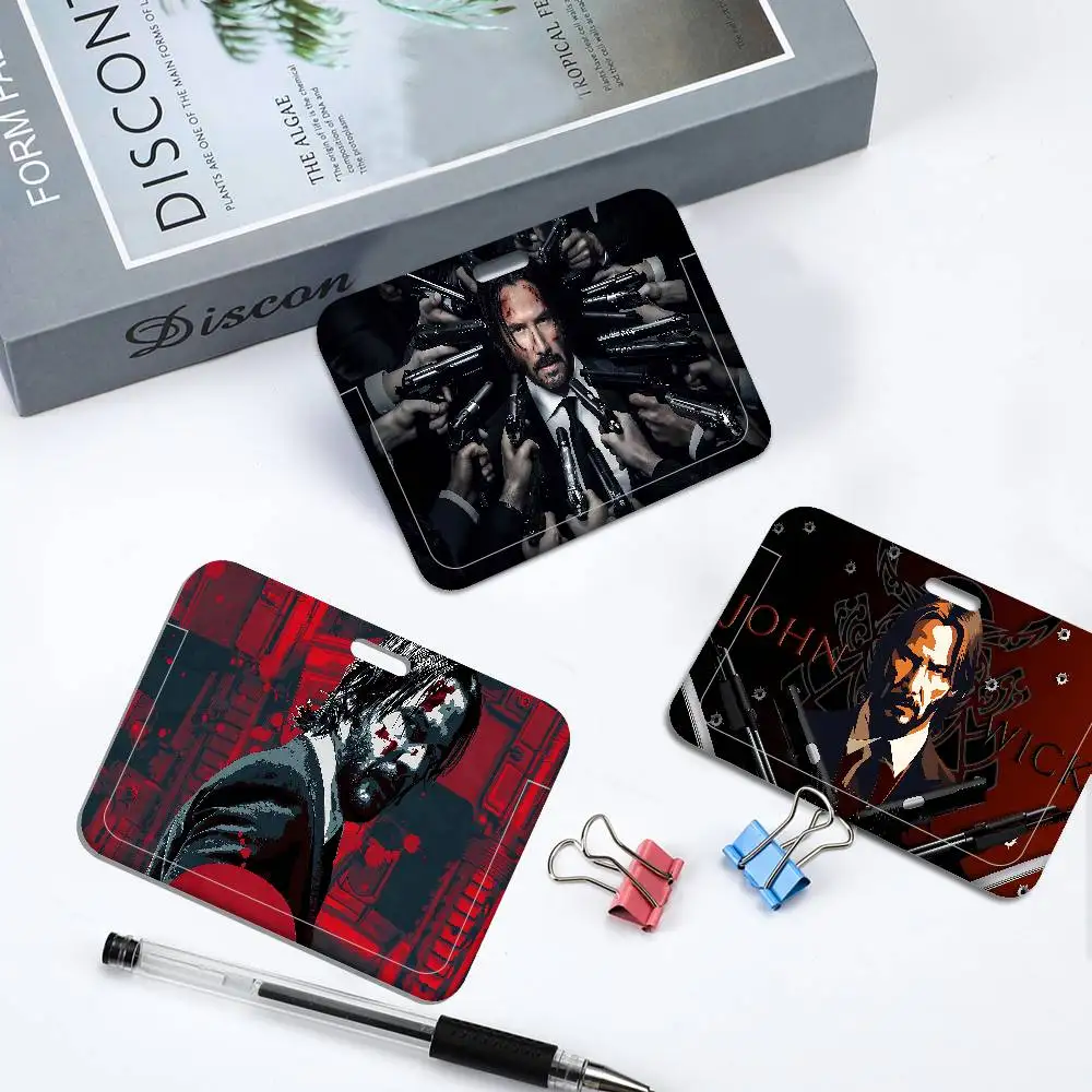 

1pc Classic J-john W-wick Movie ID Badge Card Holder Lanyard Kids Credit Card Case Neck Strap Door Card Holder Credentials Gift
