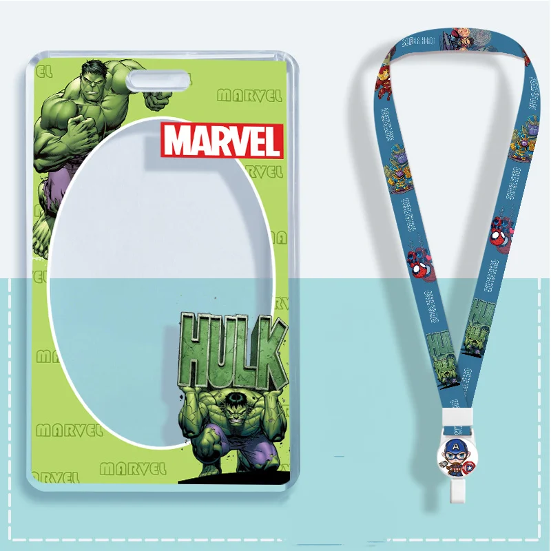The Avengers Spider Man Iron Man Acrylic Transparent Card Holder Campus Card Bus Carddecorative Protective Case Anti Lost Rope