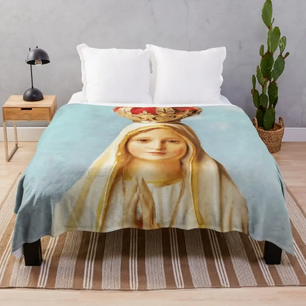 

Our Lady of Fatima Throw Blanket manga Summer Beddings fluffy Blankets