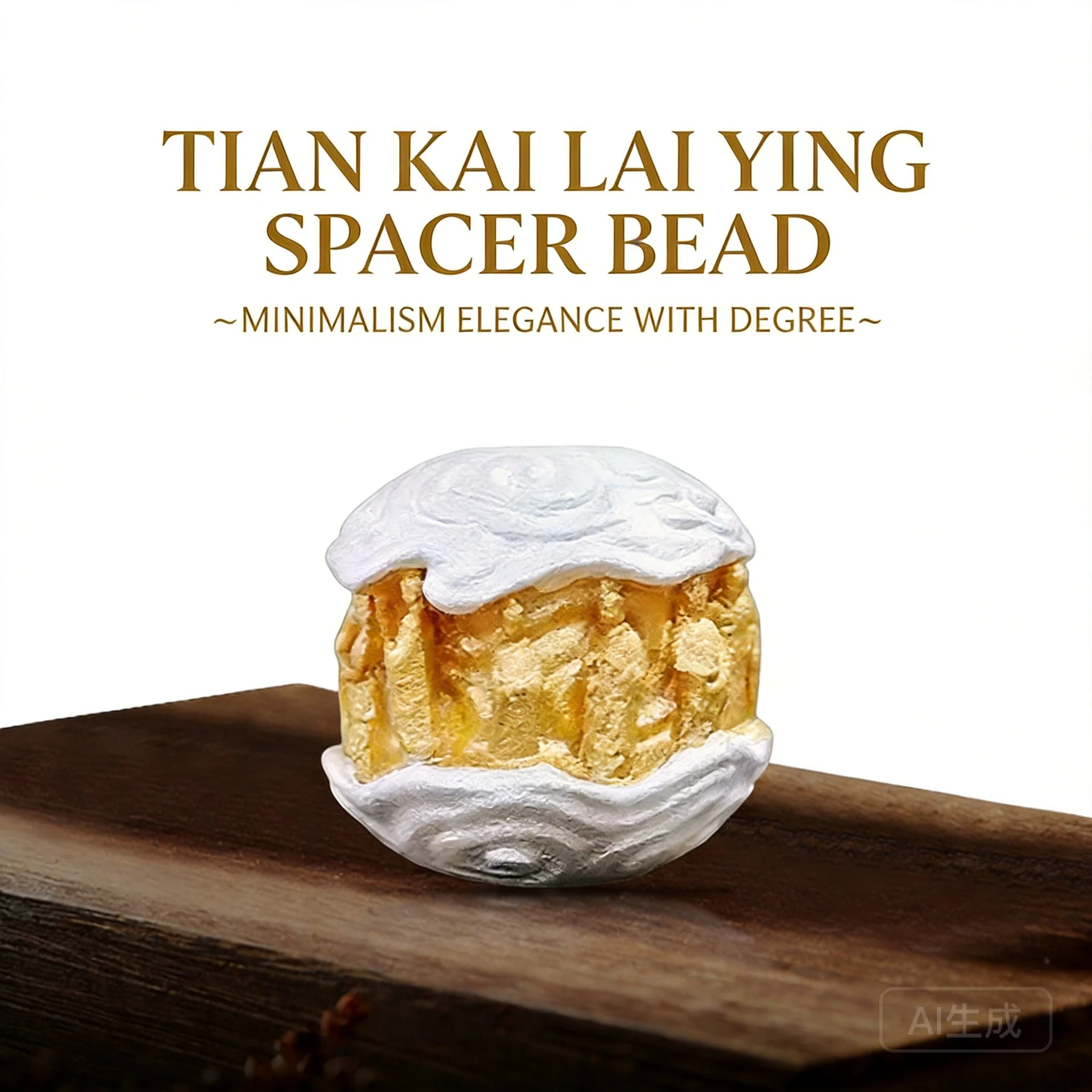 Chinese Style Auspicious 24k Gold Plated Tian Kai Lai Ying Spacer Beads Lucky Fortune Attracting Diy Accessories For Wenwan Brac
