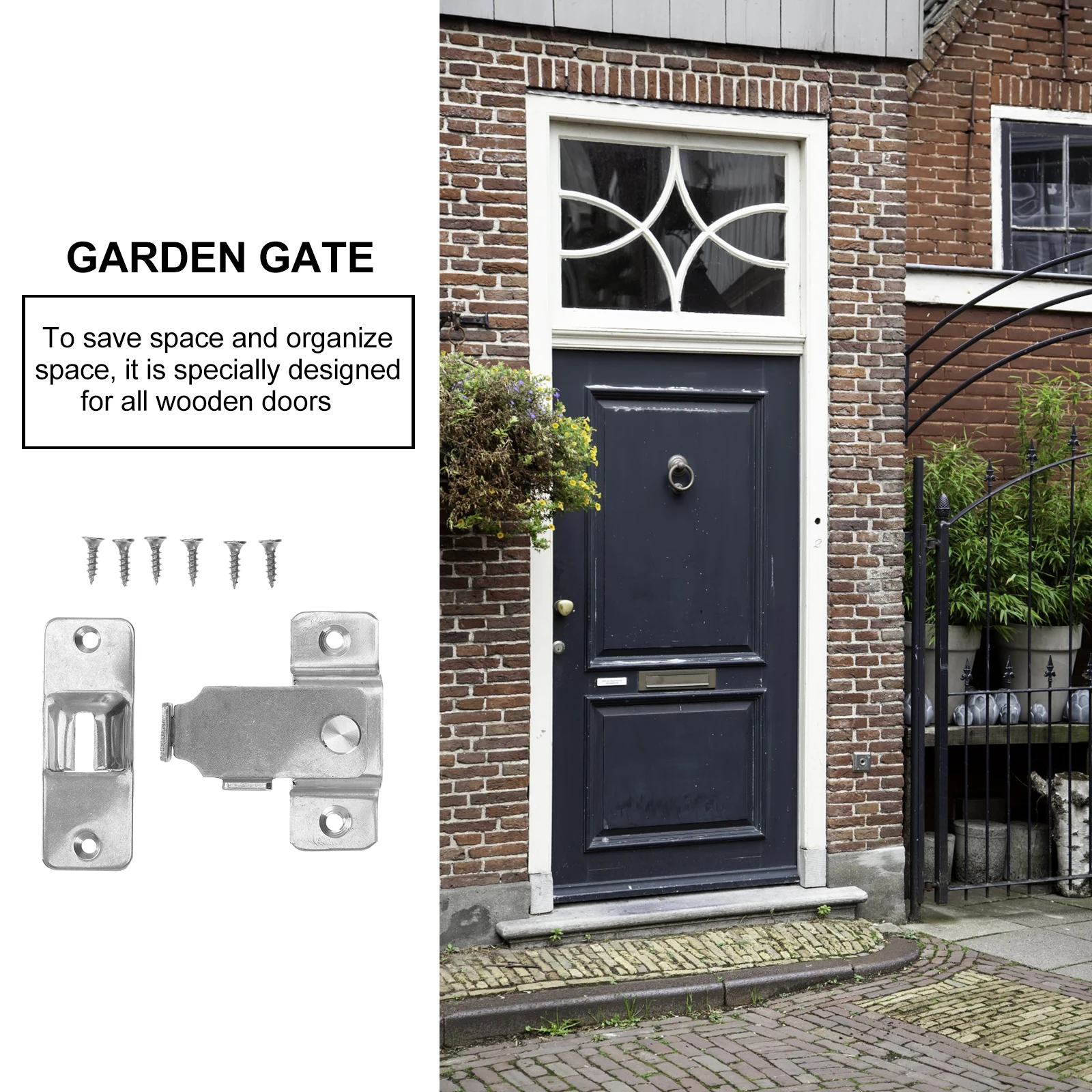

Right Angle Door Lock Stainless Steel Toggle Latch Bolt for Bathroom Fence Barn Doors Thickened Durable Hardware