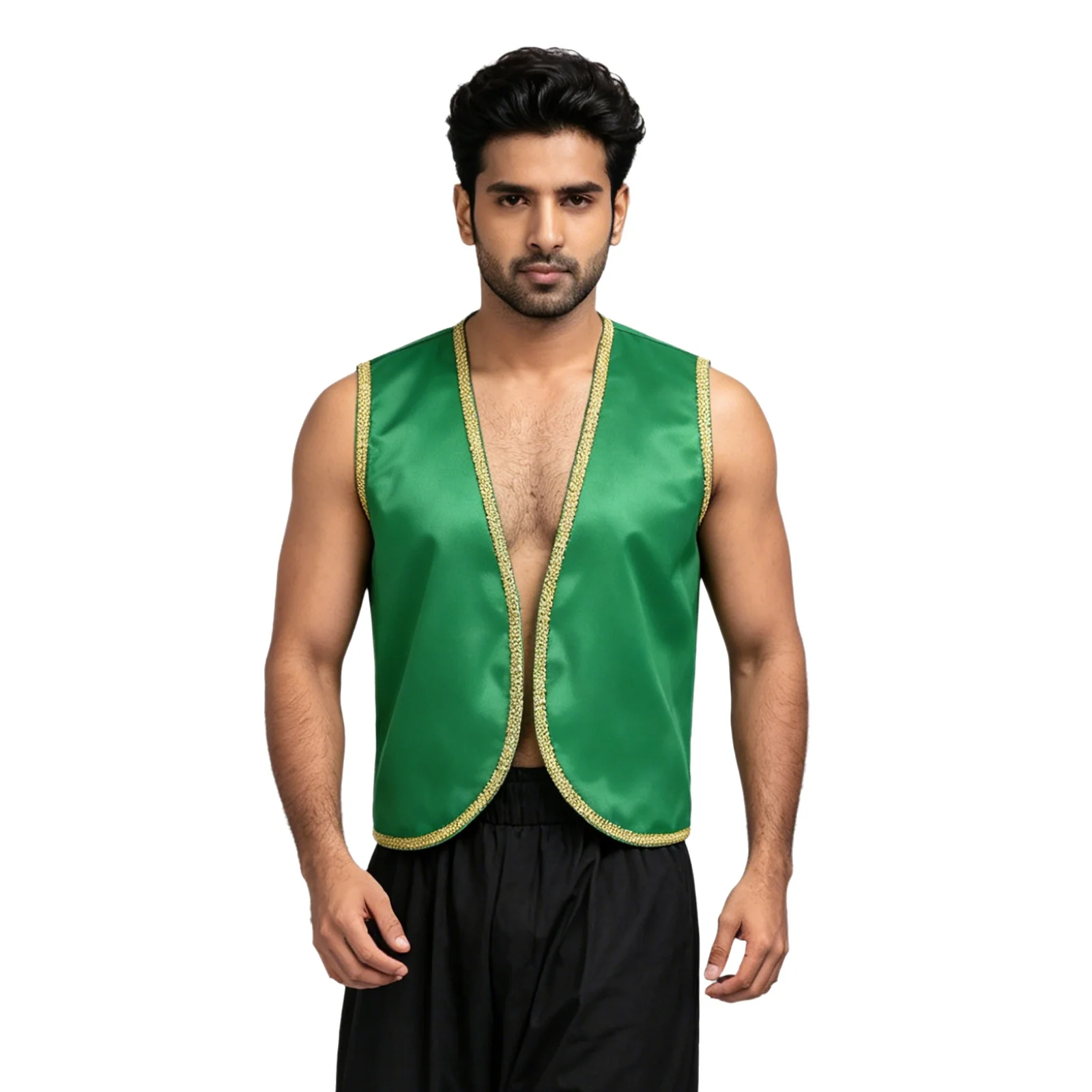 Mens Arabian Prince Waistcoat Cosplay Party Costumes Halloween Carnival Party Dress Up Sleeveless Vest for Themed Party Costume