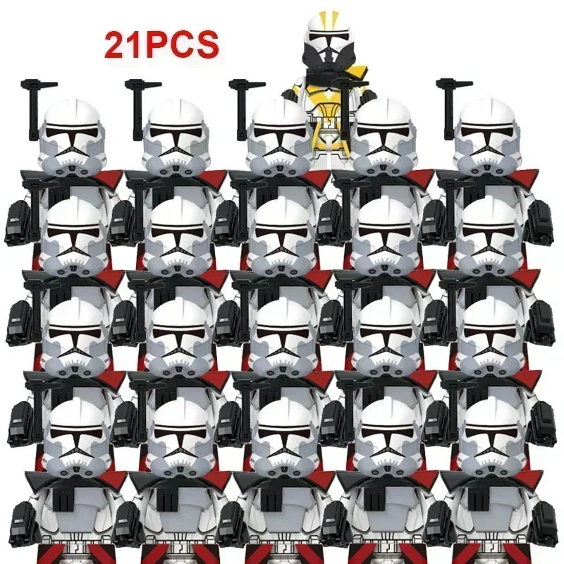 

Hot Toys Star wars 21Pcs 501st Legion ARC Trooper Colt Kamino Captain Grey 13th Commander Building Blocks Brick Wars Figures Toy