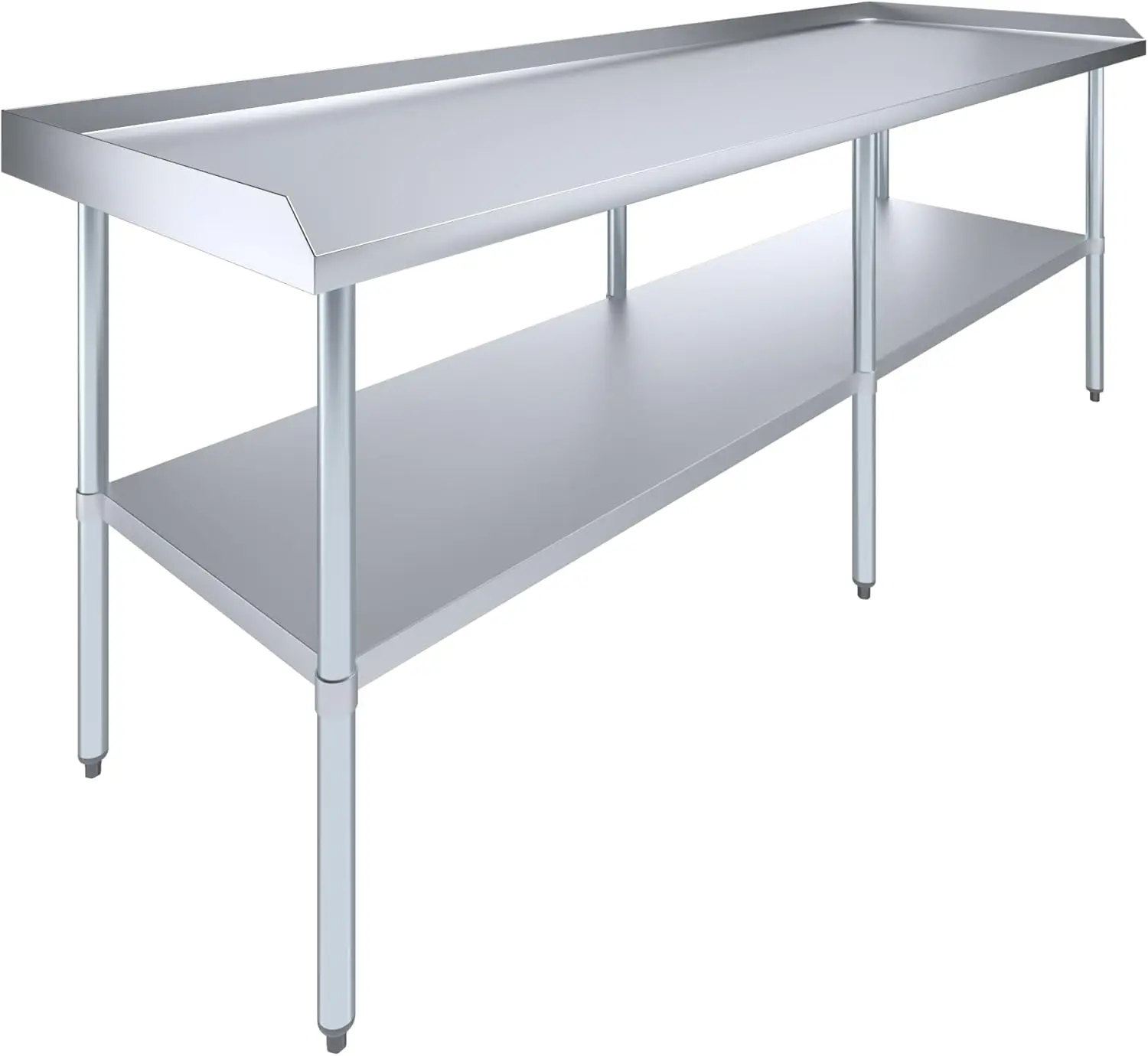 Commercial Work Table with Backsplash and Sidesplashes | NSF (Stainless Steel Table with Sideguards, 96