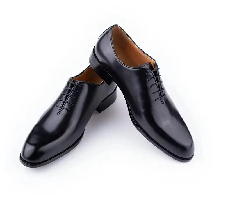 British Style Handmade Coffee Black Wedding Dress Shoes High Quality Formal Business Shoe Lace Up